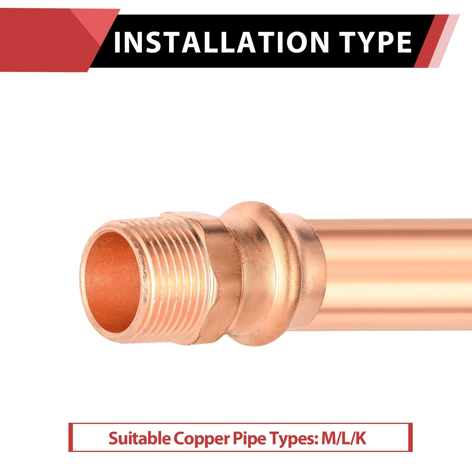 10 adaptadores NPT macho EFIELD de 3/4 pulgadas x 1.9 cm | Para conexión de tubo de cobre, LBP Design-PRESS043 (10)