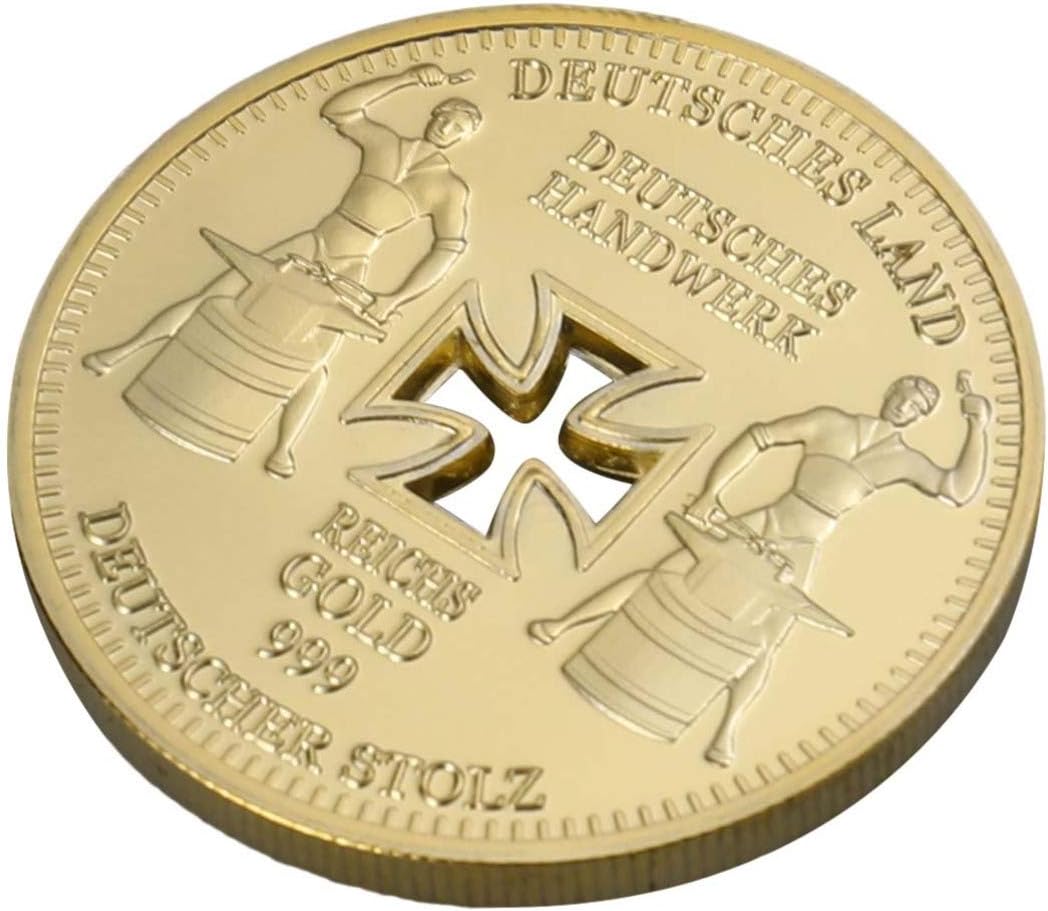 Amosfun German Imperial Bank Gold-Plated Commemorative Coins Germany Cross Eagle Challenges Coin Collectibles Thumbnail