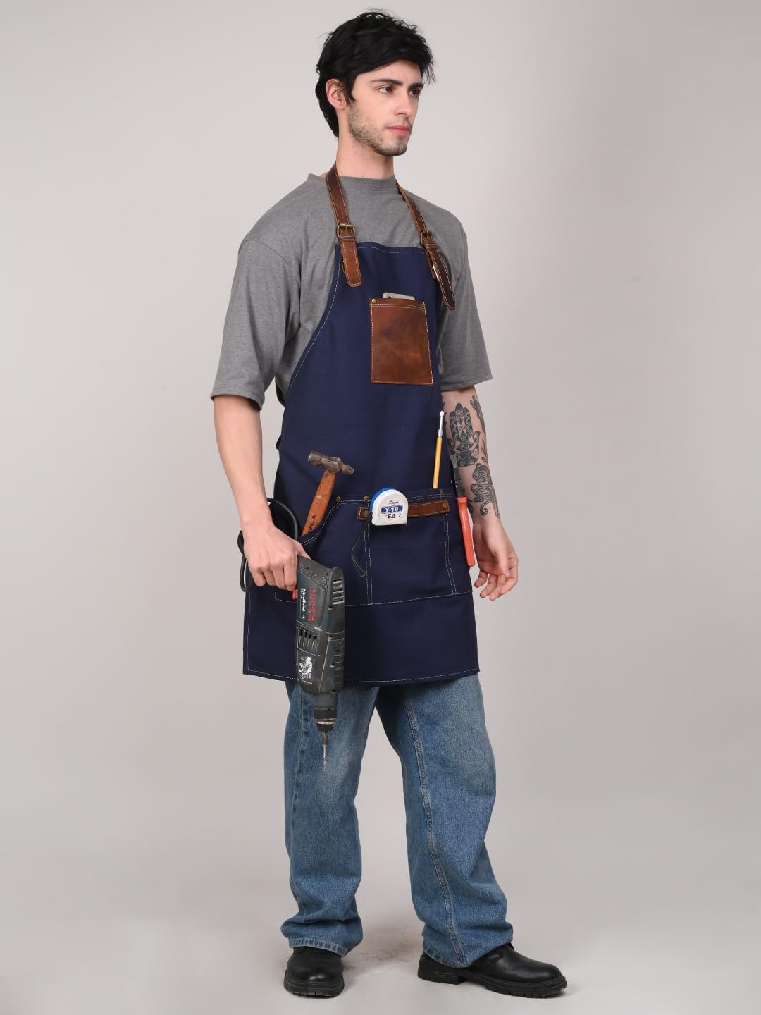 RABADA Heavy Duty Canvas Multipurpose Apron for Industrial & Commercial Use - Durable & Versatile Workwear for Factories, Warehouses, Wood Cutting, and More