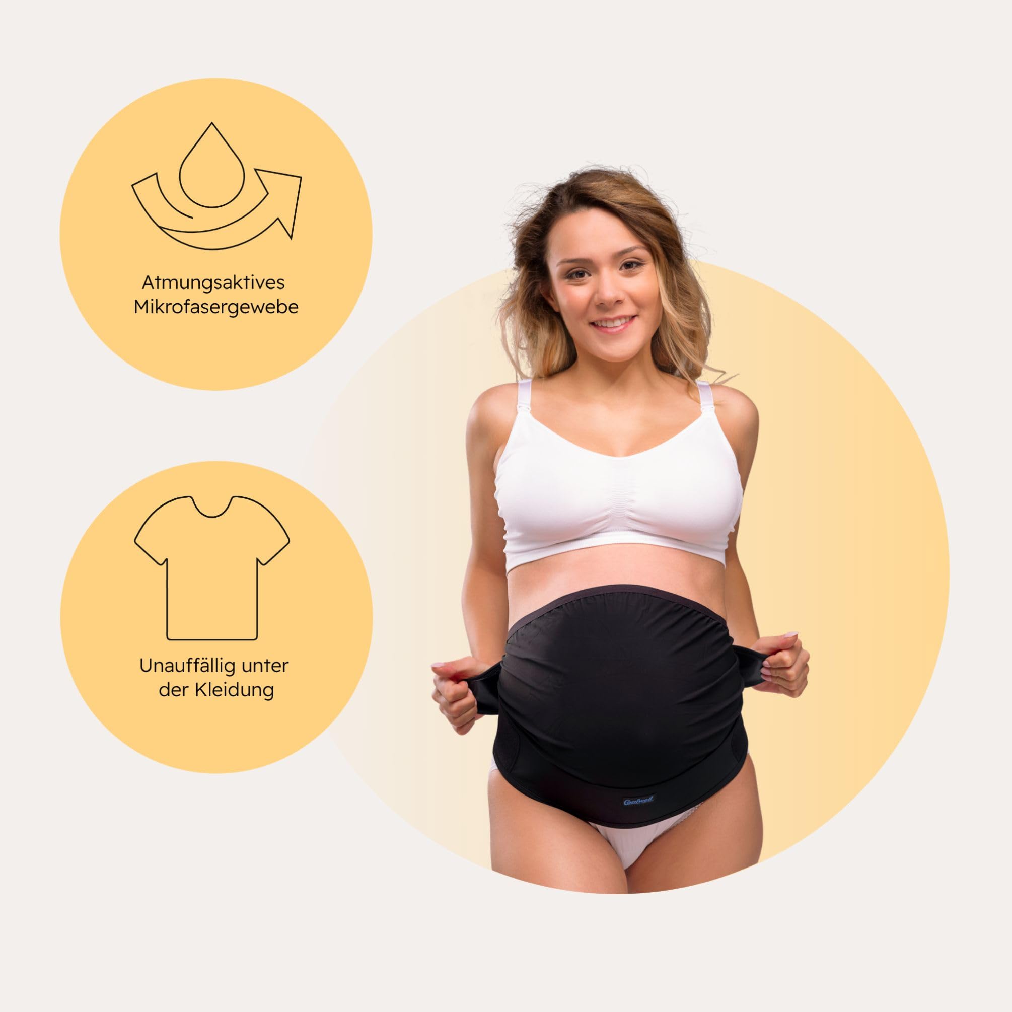 Carriwell Zwangerschapssteunriem, verstelbare zwangerschapsgordel met klittenbandsluiting, verlicht rugpijn en ondersteunt buik, discreet draagbaar, comfortabel voor voor en na de geboorte, L/XL : Carriwell