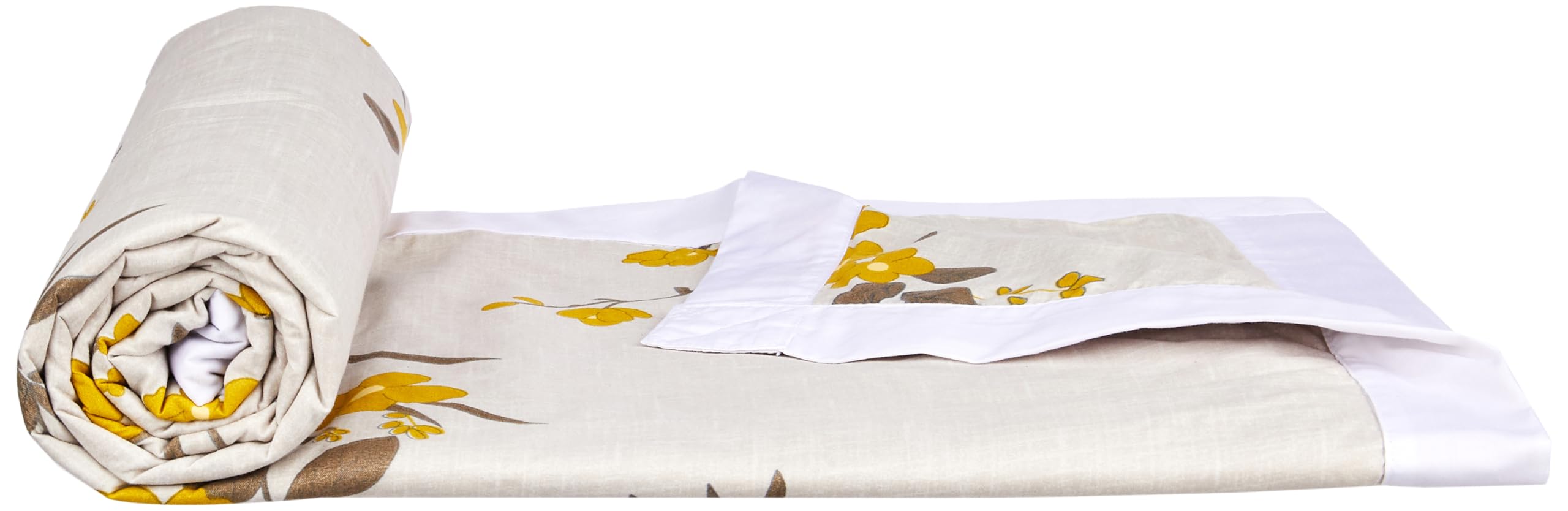 Amazon Brand - Solimo Single Microfiber Quilt | 100% Microfiber Exterior | 120 GSM | for Mild Winters and AC Rooms (Creamy Blossom)-image-23