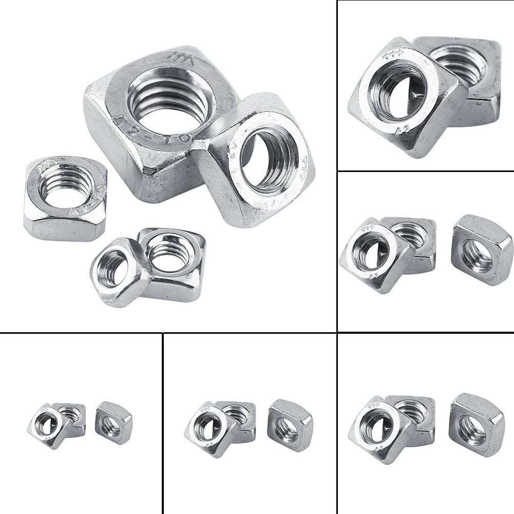 100 unids M3 din557 Metro a dado dadi quadrati SS304 Dado quadrato in acciaio inox per reggiseno, argento