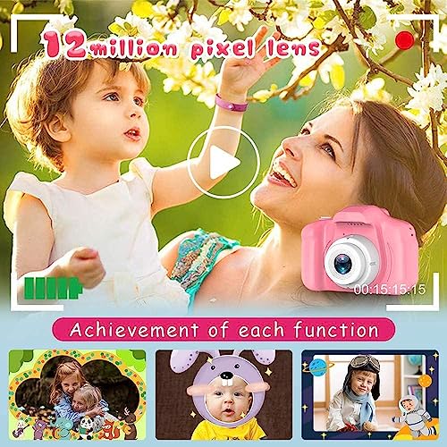CADDLE & TOES Kids Camera for Girls Boys, Kids Selfie Camera Toy 13MP 1080P HD Digital Video Camera for Toddler, Christmas Birthday Gifts for 4+ to 15 Years Old Children (Multicolor) (Pink) 8 61471JBYzAL