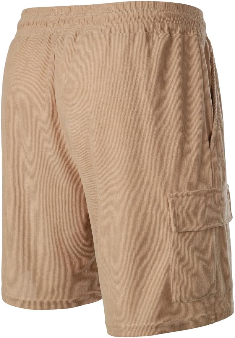 Dcvmvmn Men's Summer Solid Color Lace-Up Sweatpants Quarter Shorts Casual Pants Brown