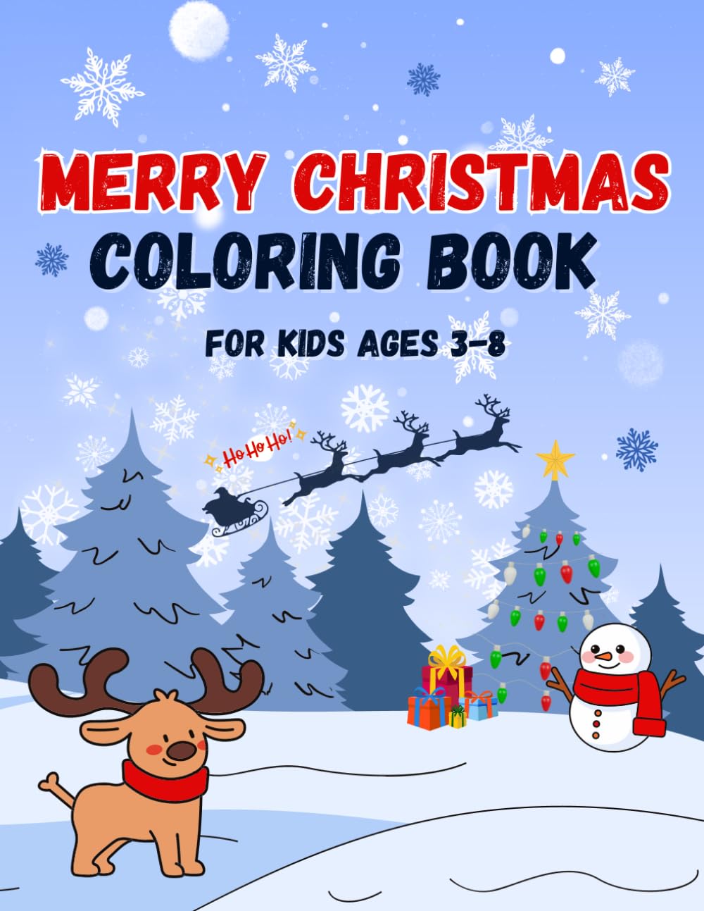 Merry Christmas Coloring Book: for kids ages 3-8
