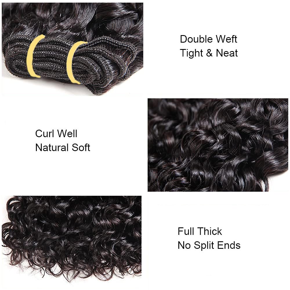 Short Curly Human Hair Extensions, 4-Pack Brazilian Style, 8 Inch 71clxrTM_ZL.jpg main image 3