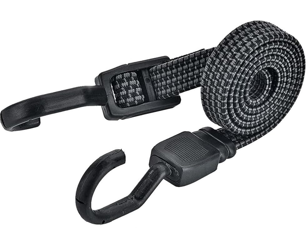 LGP Premium Adjustable Flat Bungee Cord Heavy Duty Outdoor with Hooks, Bungee Cords Assorted Sizes, (Reflective Black, Length 48'')-image-25