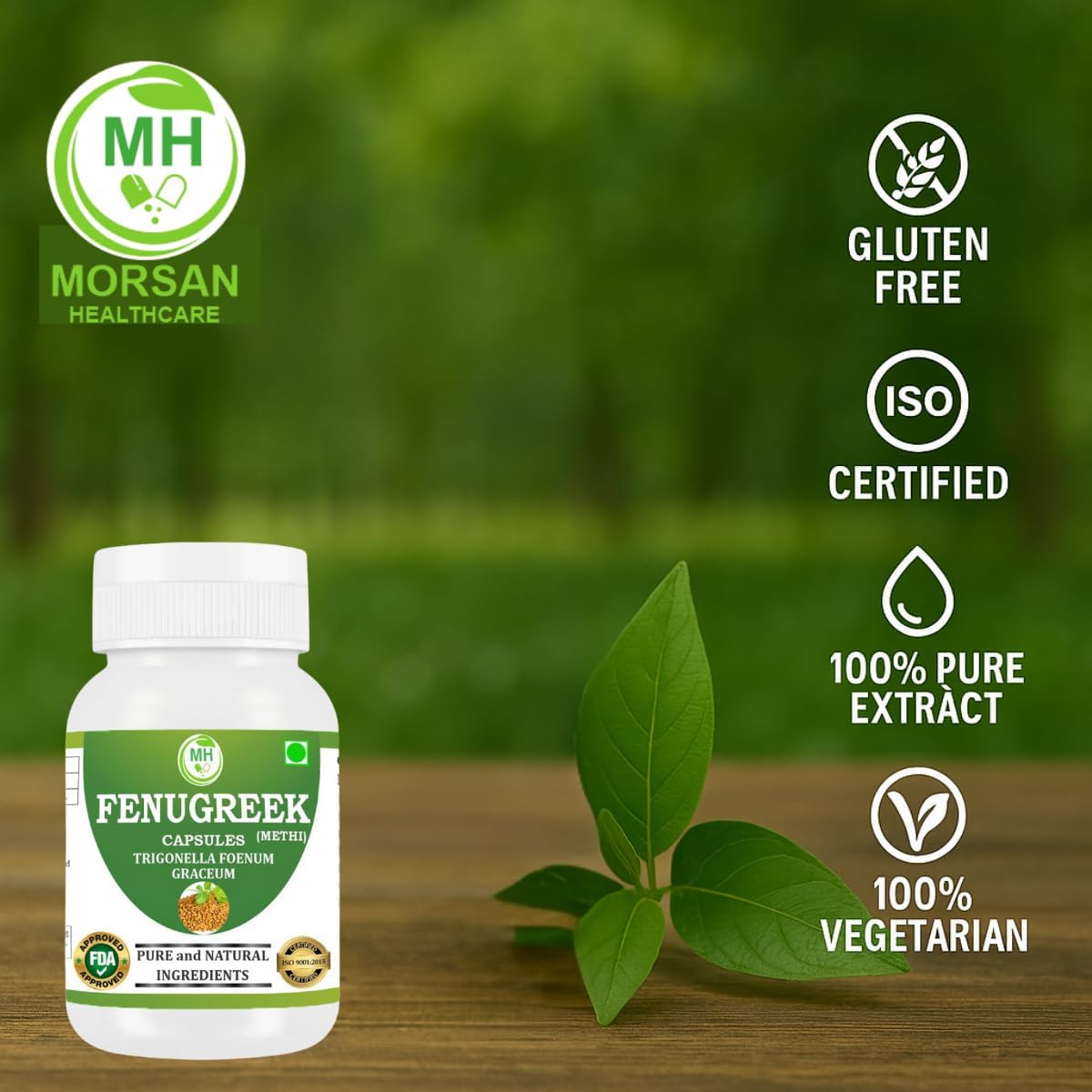 Morsan Fenugreek Capsules | Trigonella Foenum-Graecum (Methi) Herbal Supplement | Traditional Ayurvedic Formula | Vegan & Gluten-Free | Non-GMO | Support Hair Growth & Wellness 240 Veg Capsules