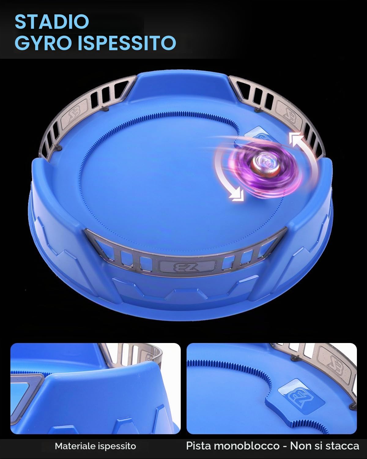 X Stadium Battle Set con X-Celeration Rail, 6 Right-Spin Top, 2 Lanciatori e 1 Arena, Blade Battling Xtreme Game