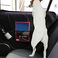 Vista 2 de KIMISS Protector de puerta de automóvil para mascotas, cubierta de puerta de tela Oxford 600D, ajuste universal para perros y gatos, protector