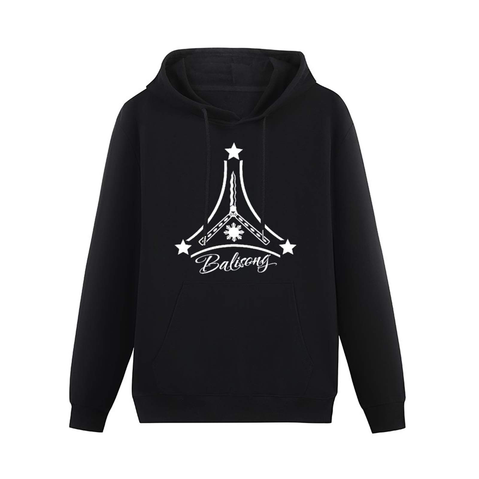 Printed Pullover Hoodies Balisong Black Long Sleeve Sweatshirts