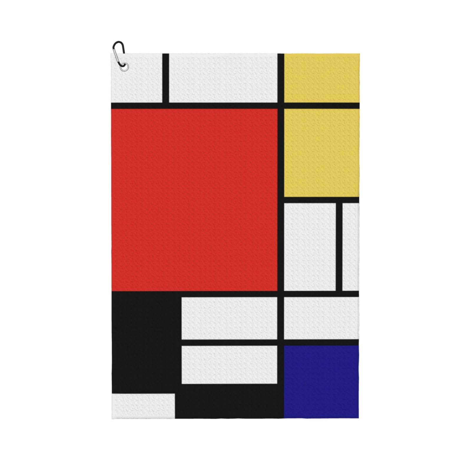 Hnnkloy Mondrian, 16x24 in Portable Waffle Golf Towels with Carabiner Clip for Golf Bag