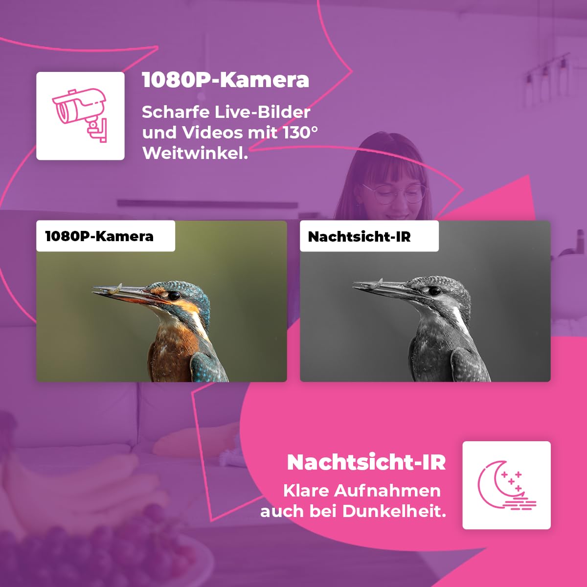 Spacetronik Vogelfutterhaus mit Kamera, Smart Vogelhaus mit Kamera