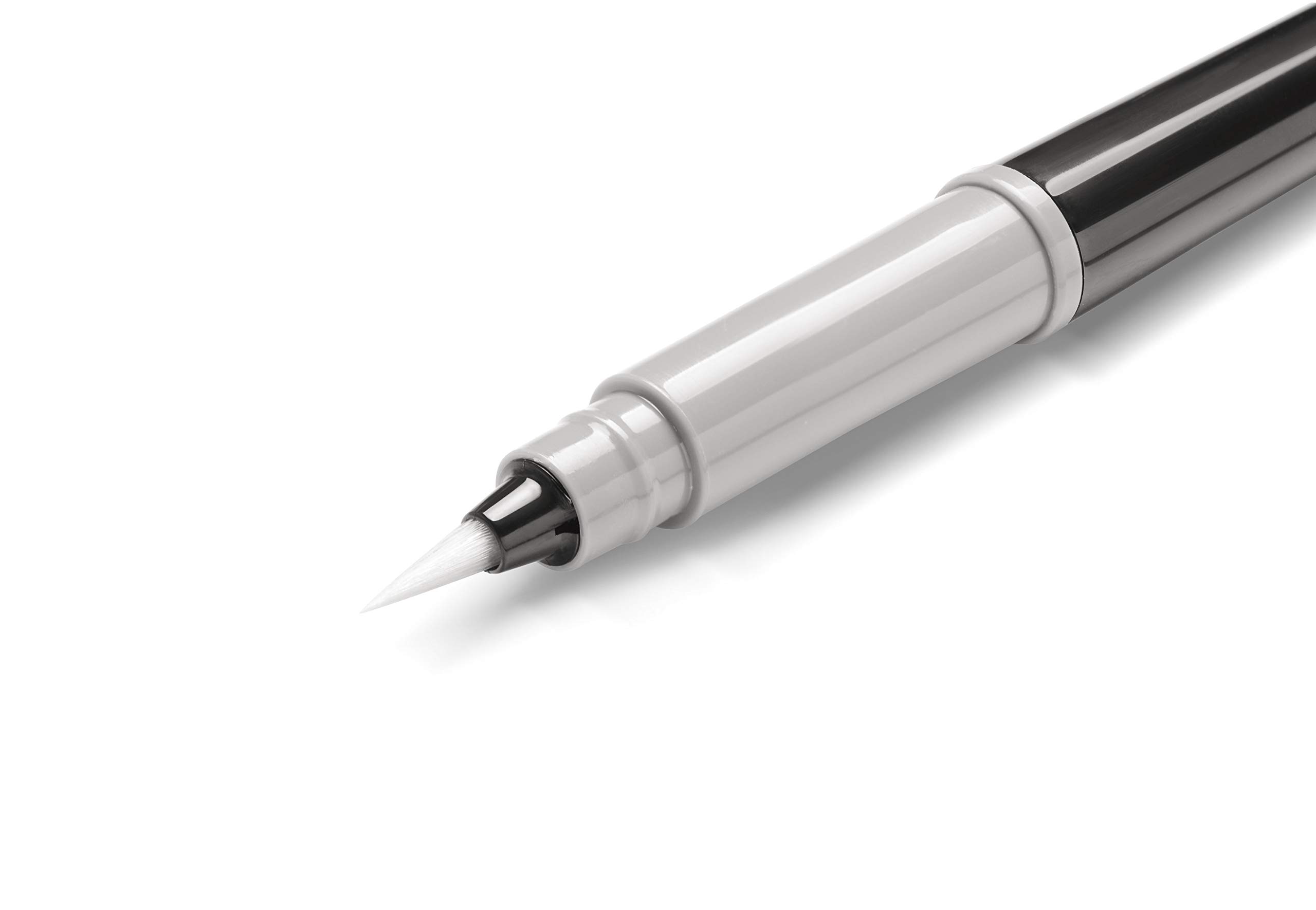 Pentel GFKPN Pocket Brush pisak, atrament pigmentowy do kaligrafii, szkicowania, rysowania, szary + 4 wkłady