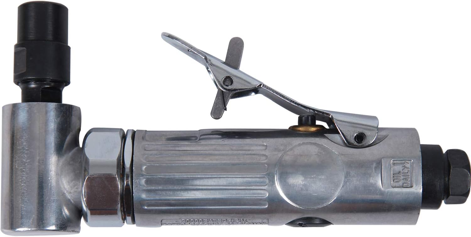 YELWAY 1/4" Angle Air Die Grinder, 20000 RPM, 90 Degree Angled Air Die Grinder, Edge Series Air Angle Die Grinder with 1/4-inch, Mini Air Angle Die Grinder, Pneumatic Angle Die Grinder,Polished Color : Tools & Home Improvement