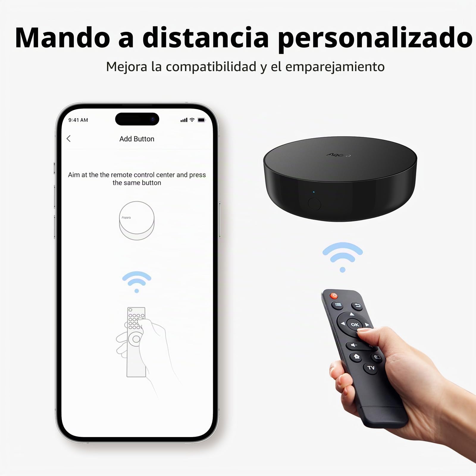 Aqara Hub de Domótica M2 (Requiere Wi-Fi de 2,4 GHz), Puente Doméstico Inteligente para Sistema de Alarma, Mando a Distancia Infrarrojo, Compatible con Alexa, Google Assistant, Apple HomeKit e IFTTT