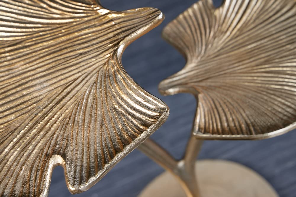 Beistelltisch GINKGO LEAFS 50cm - gold - Metall - handgefertigt Couchtisch
