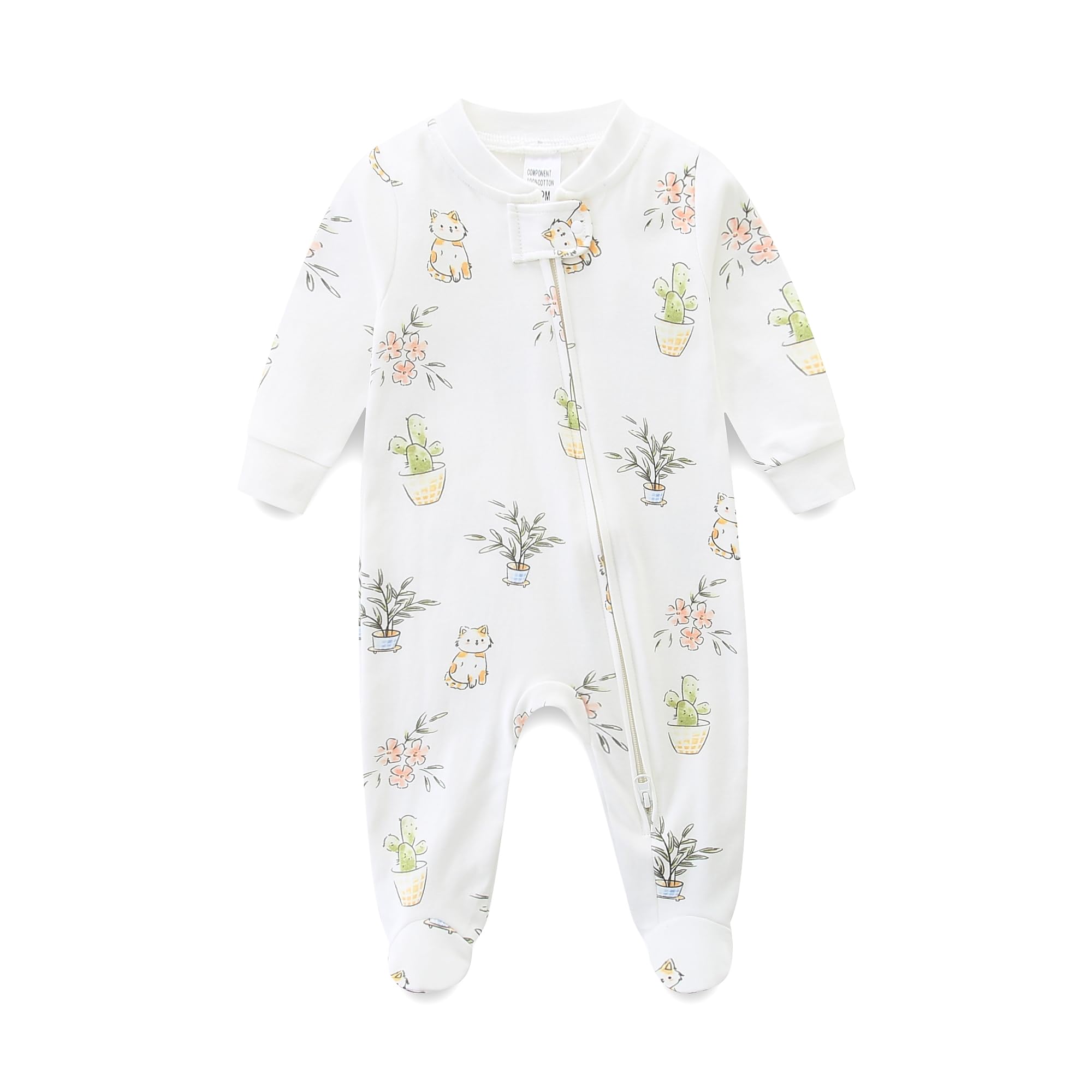 Babymine Baby Girl Boy Clothes Zipper Sleepers,Long Sleeve Romper Cotton Toddler Pajamas,Onesie Outfits Newborn Footies