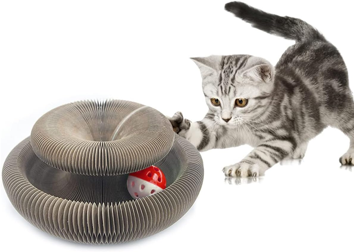 HKKY Magic Organ Cat Scratching Board. Cat Scratcher with Toy Ball