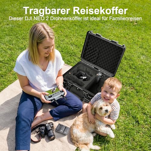 LEKUFEE wasserdichte Harte Transportkoffer für DJI Neo 2 Drohne, Fly More Combo, DJI RC 2, RC N3, Goggles N3/3, RC Motion 3 und Zubehör (nur Tasche)