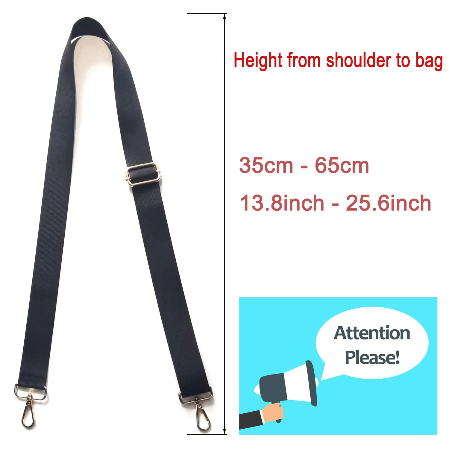 Hibate Nera Ricambio Cinghia Tracolla per Borsa Donna Tracolle per Borsette