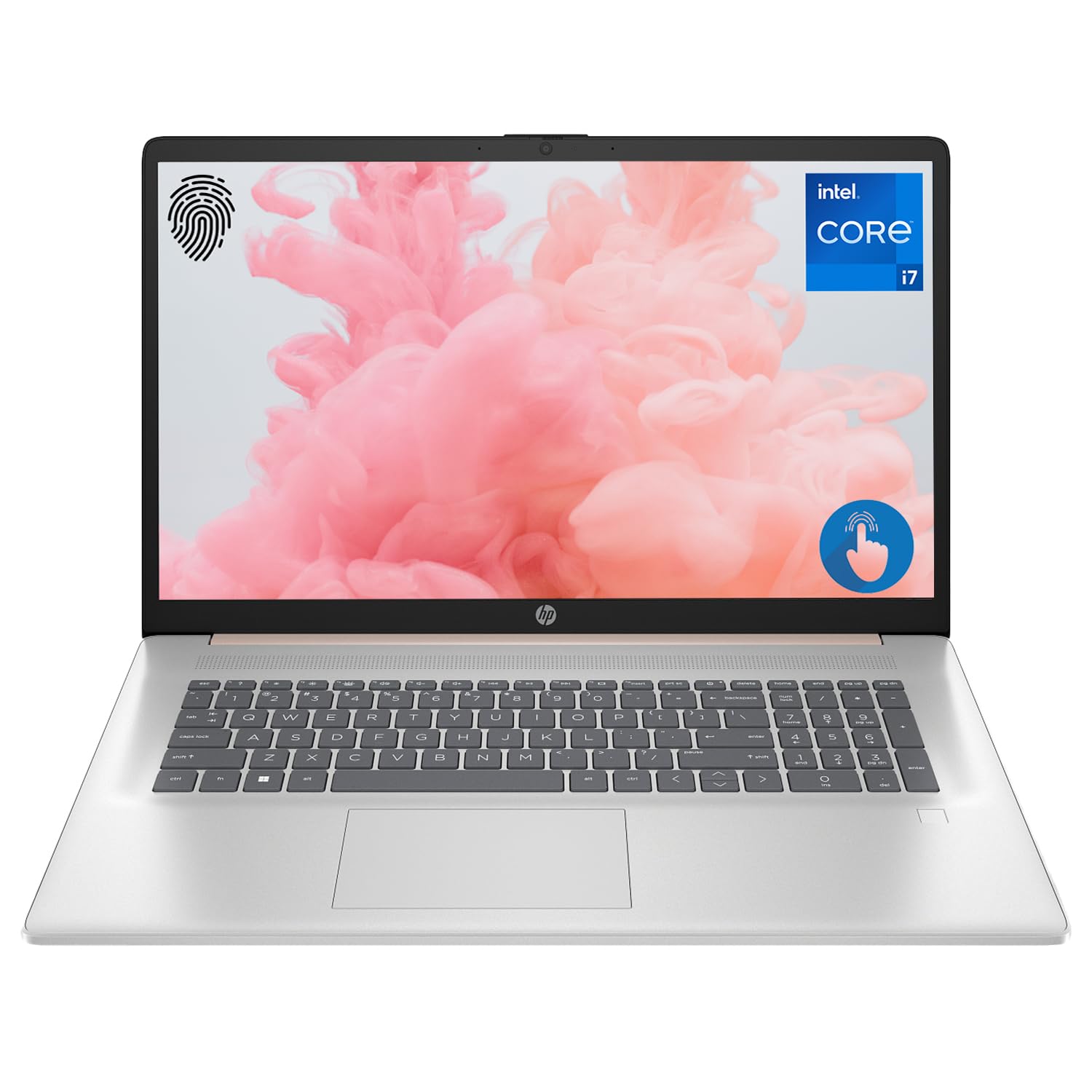 HP Essential 17t Laptop, 17.3" HD+ Touchscreen, Intel Core i7-1355U, 64GB RAM, 1TB SSD, Webcam, HDMI, Backlit Keyboard, Fingerprint Reader, Wi-Fi 6, Windows 11 Home, Pale Rose Gold