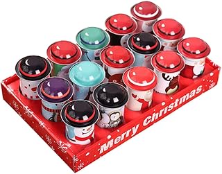 NOLITOY 3pcs Reindeer Buckets Cans with Tins Iron Round Gift Pattern Storage Style Goodie Candle Decorations Candy Snowman Tin Shape Random Container Christmas Jars Lid Cookie