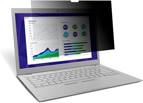 3MTM Touch Privacy Filter for 12.3" Full Screen Laptop with ComplyTM Attachment System PF123C3E, Black