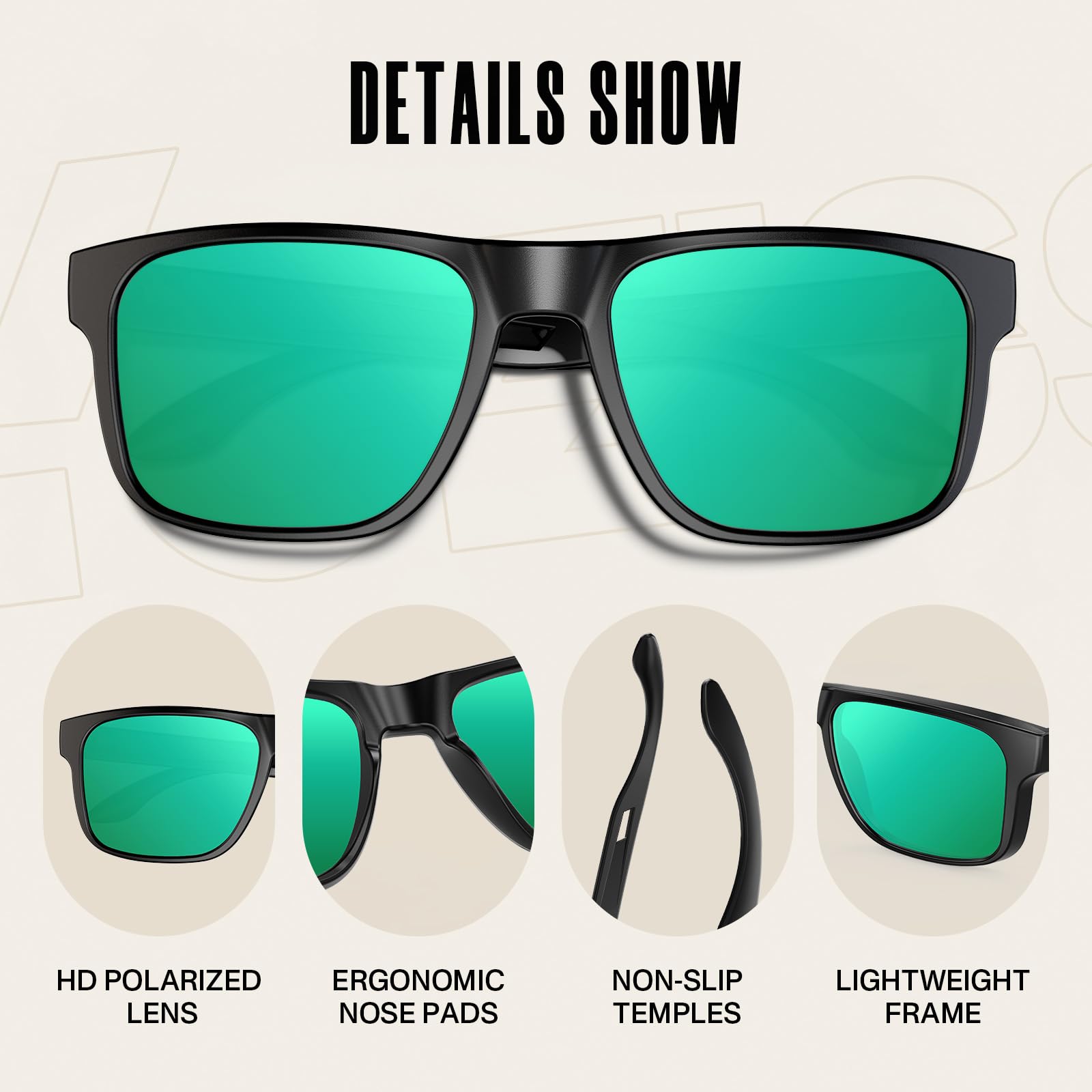 YOZISS Occhiali da Sole Polarizzati per Uomo e Donna, Protezione UV400, Occhiali da Sole Retrò Classici Unisex Ultraleggeri, Adatti per Guidare/Viaggi/Escursioni/Ciclismo/Guida/Pesca