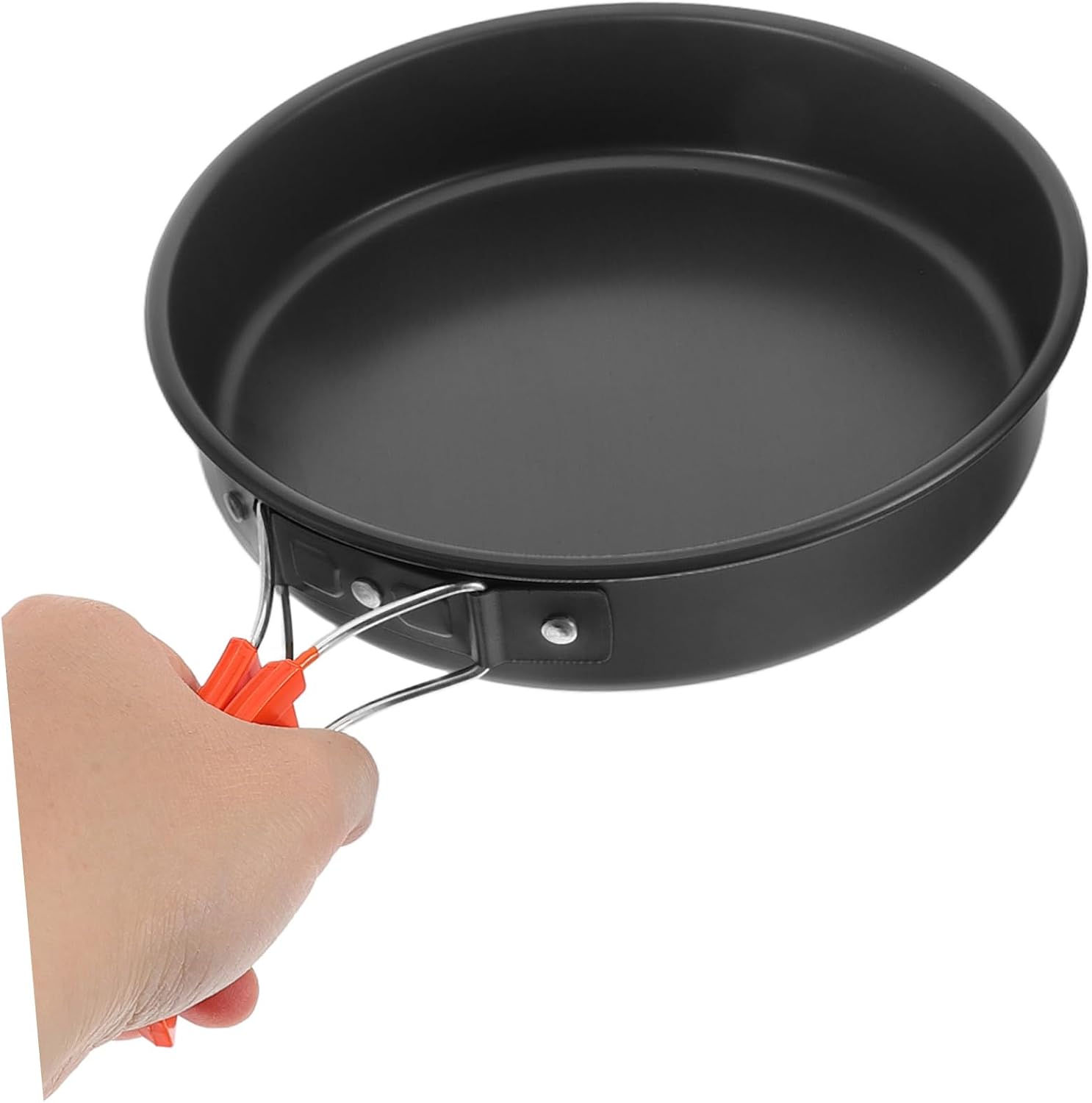 KICHOUSE Aluminum Alloy Camping Frying Pan Lightweight Nonstick Cookware for Outdoor Cooking for Hiking Picnics and Camping Trips Ergonomic Handle for Easy Grip