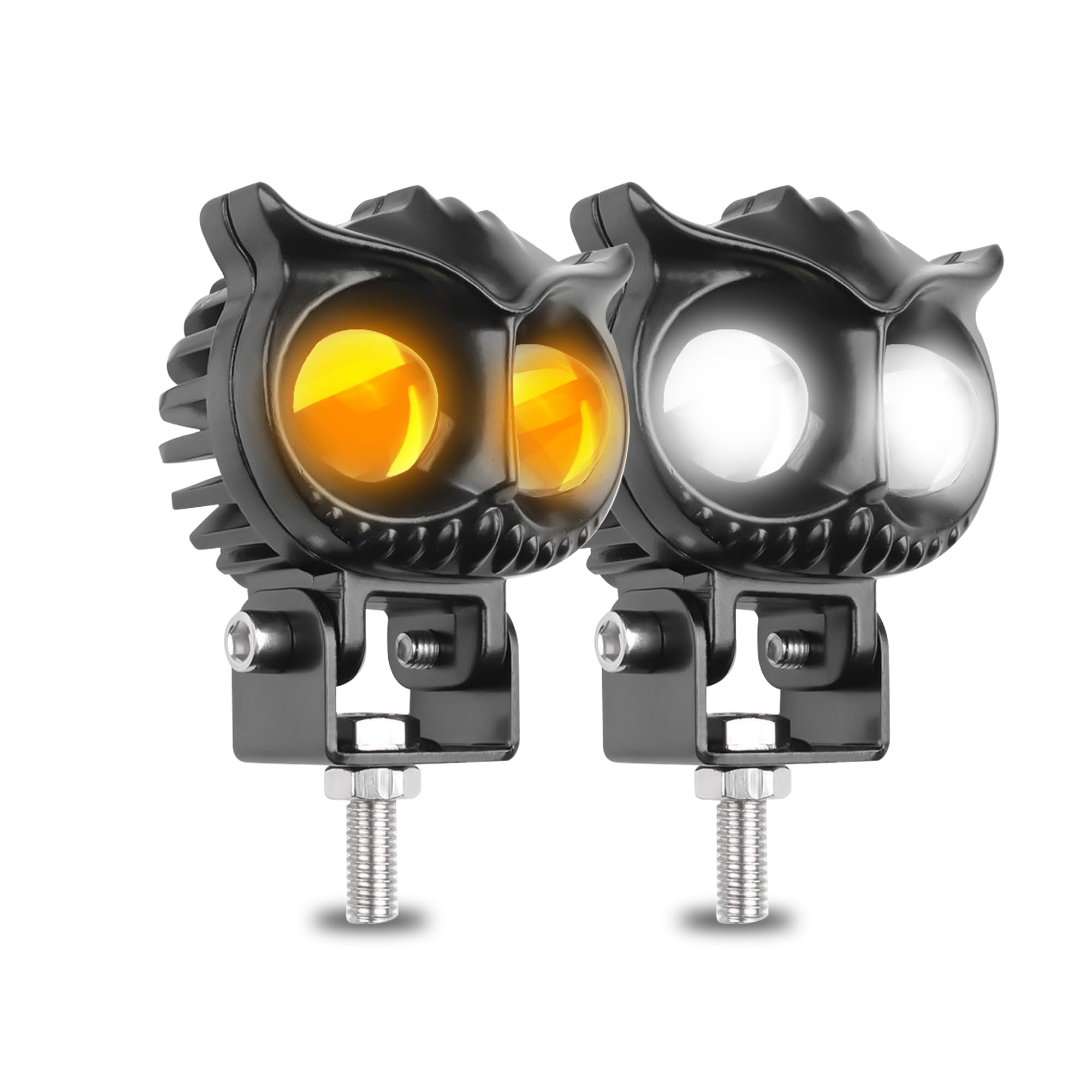 Nicoko Amber/White Color LED Motorcycle Driving Fog Lights 60w Offroad Driving Headlights Pod Lights Work Auxiliary Lights for Motorcycle Truck Car Pickup SUV ATV UTV (2 Pcs)