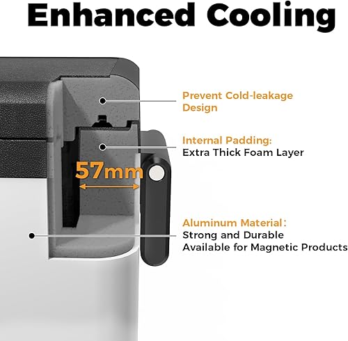 Miniatura 5 de Setpower Refrigerador portátil PT45 de doble zona, enfriamiento rápido de 0 -50 , refrigerador de coche de control separado, congelador portátil de