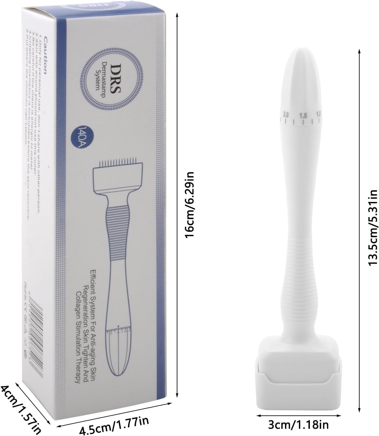 Derma Stamp Micro Needling Pen – regulowany mikroigłowanie Derma Pen z wałkiem i stemplem, wałek do mikroigłowania do pielęgnacji skóry, wałek do brody i brody dla mężczyzn