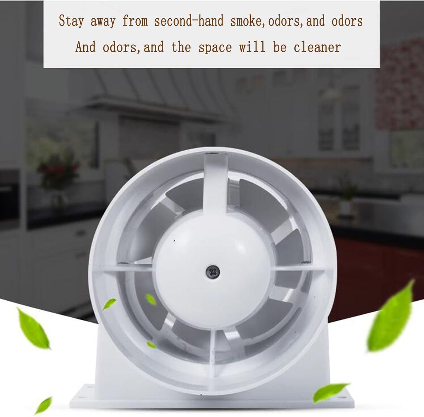 ICEMOB Kitchen Extractor Fan with Check Valve,Movable Household Inline Duct Fan,Removable Base,Silent Bathroom Exhaust Fan,for Warehouse, Restaurant,Garage Ventilation,Installation-Free,8 inches