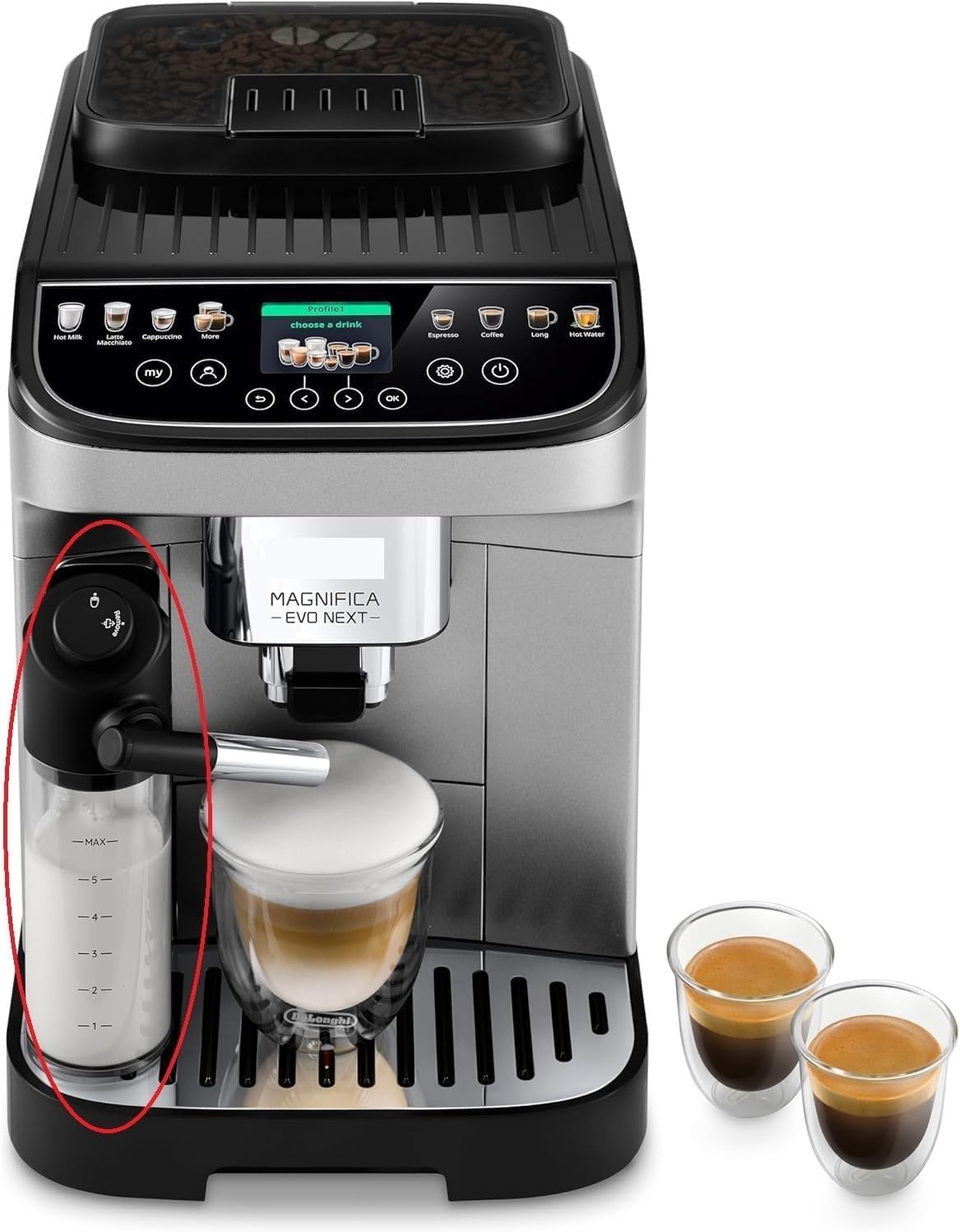 Milk Container Replacement Compatible with DeLonghi Magnifica Evo Next Coffee Machines – Replaces AS00008387, AS00008668