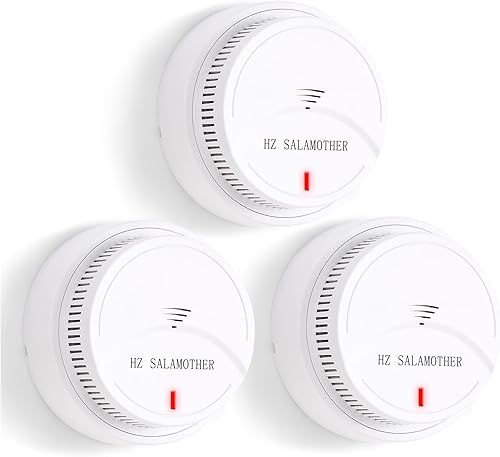Detector de humo, alarma de humo, detector de incendios con tecnología fotoeléctrica con indicador LED y botón de prueba, detectores de humo para el