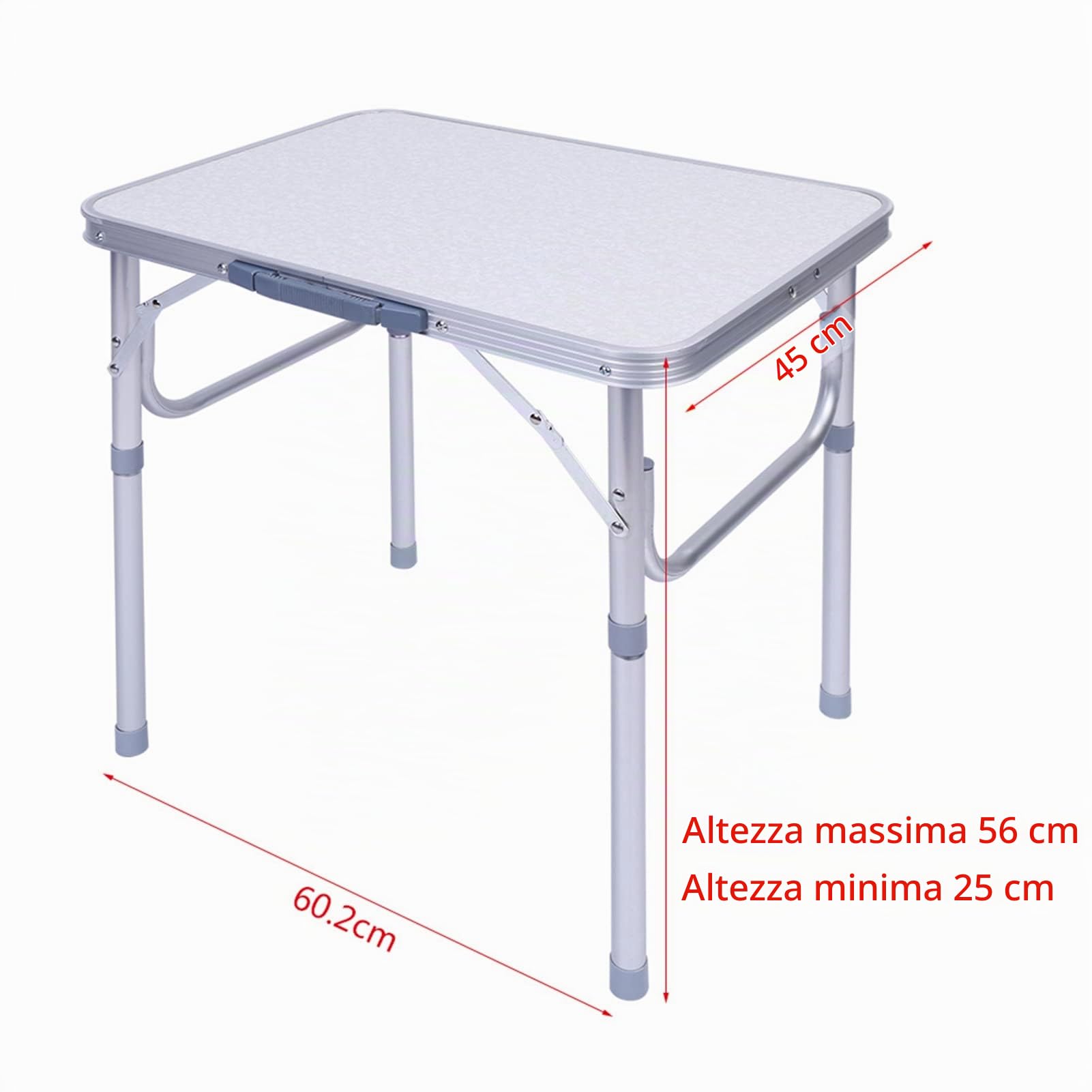 Tavolo da Campeggio in Alluminio, Tavolo Pieghevole Tavolo Da Pranzo per Picnic Campeggio Barbecue Al coperto All'aperto, 60.2 x 45cm