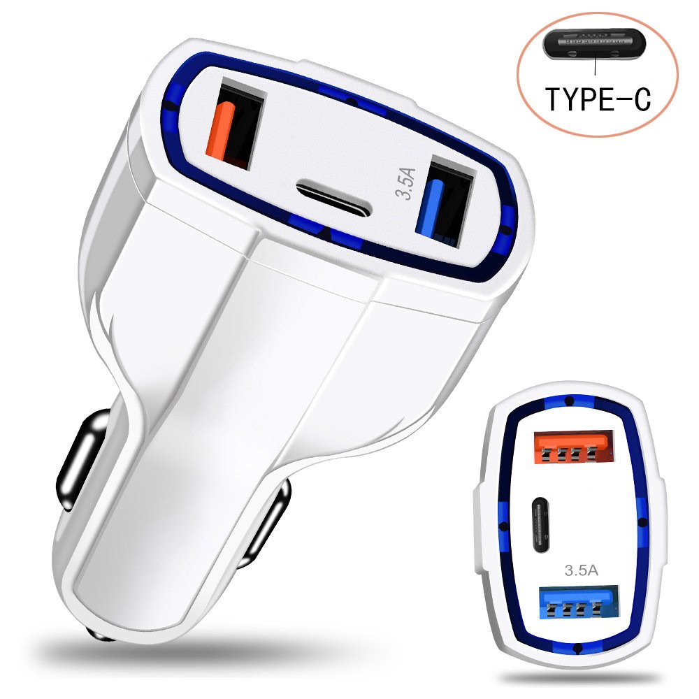 Caricabatteria da Auto, Ricarica USB per Auto - Dual USB con interfaccia Type-c - Ricarica Rapida