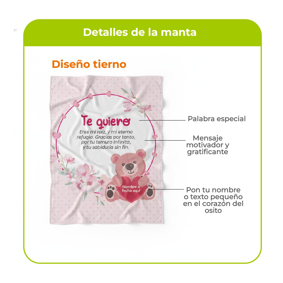 Manta Personalizada con Frases y Nombre (Modelo 1, 150X230)