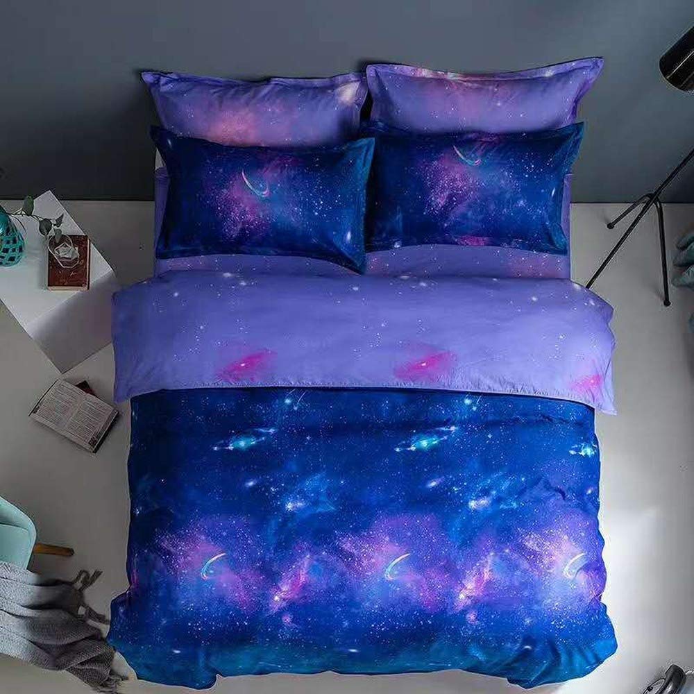 Housse de couette 135x200 ciel étoilé parure de lit imprimée lit double AB01