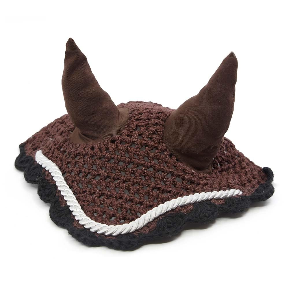 Set di accessori marrone cioccolato per Hobby Horse e cavallo stick: cavezza muta con cordino + coperta + berretto anti-mosche