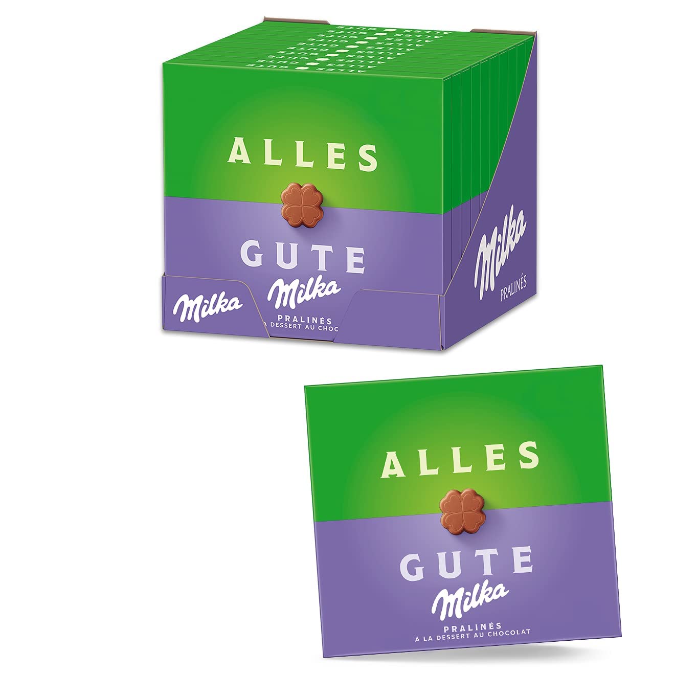 Milka Alles Gute Pralinen – Alpenmilch-Schokolade mit feiner Kakaocrème-Füllung – 10 x 110 g