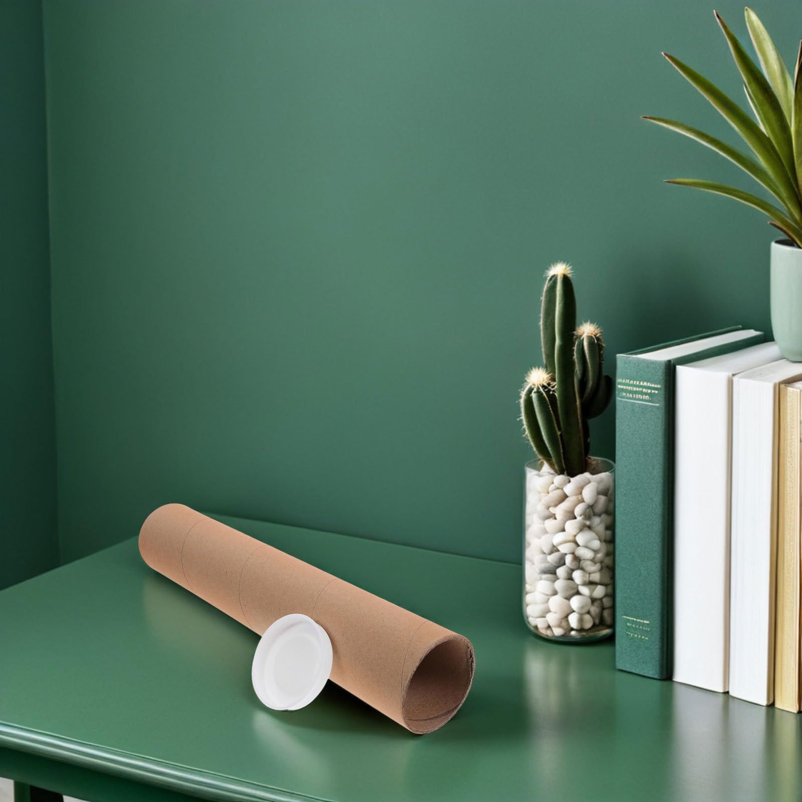 Lot de 4 Tubes D'expédition en Papier Kraft Tubes D'expédition Robustes pour Affiches Et Documents - 33,5 X 6,9 Cm (13,2 X 2,7 Pouces) - Idéal pour L'organisation de Bureau.