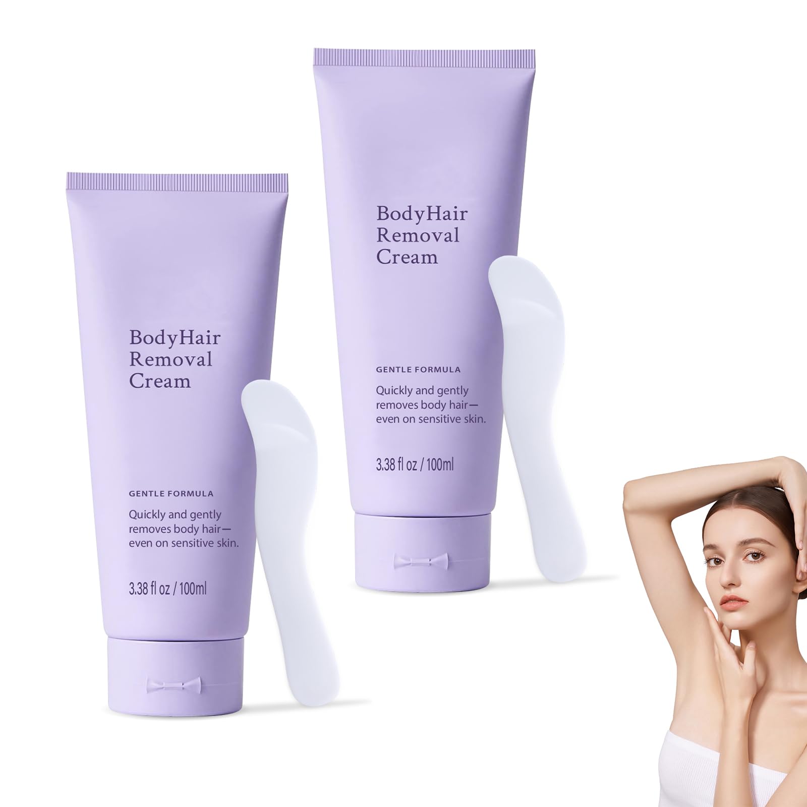 Gentle Hair Removal Cream,Body Hair Removal Cream, Gentle Safe for Sensitive Skin,Hair Removal and Skincare 2-in-1,Durable and Smooth for Men and Women