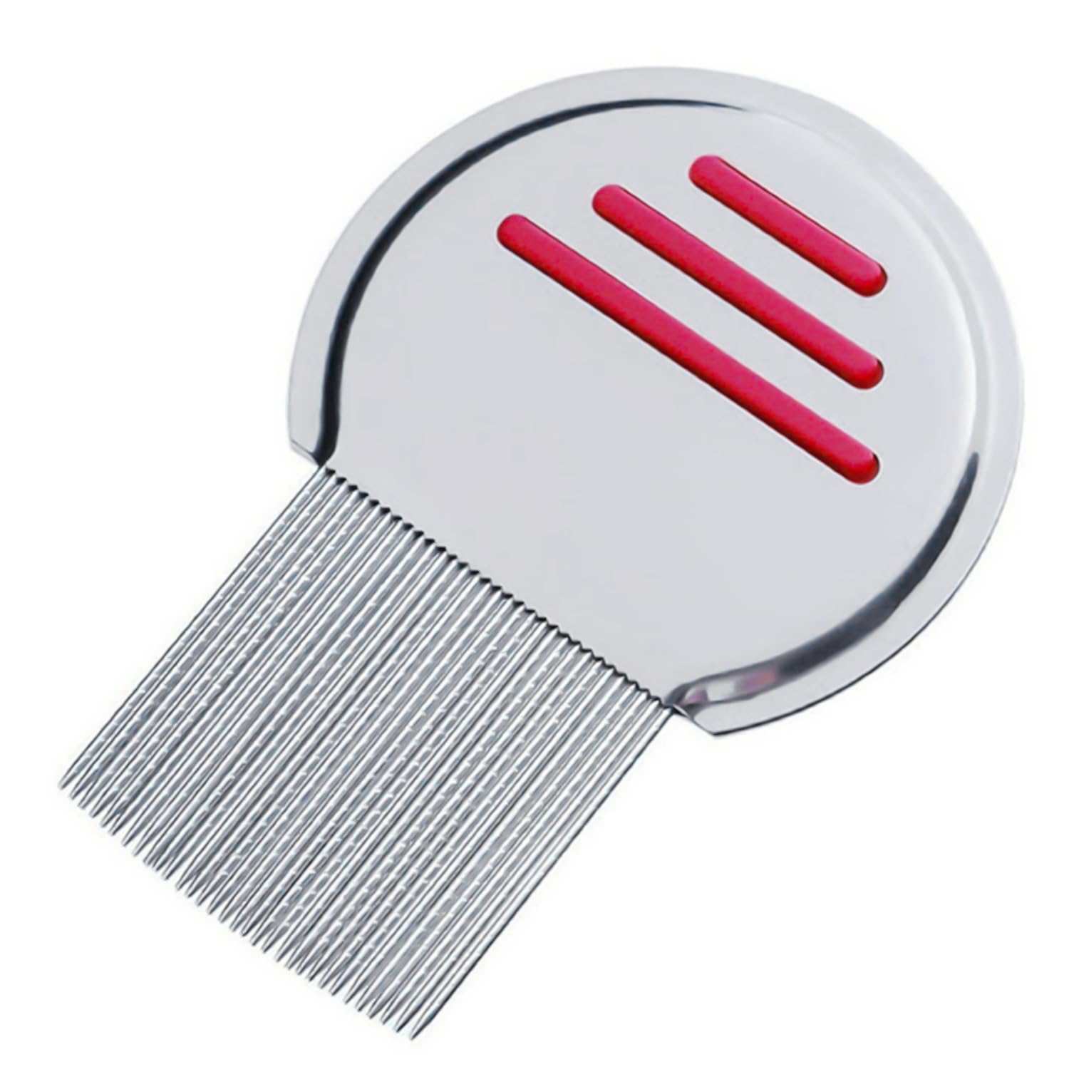 1 peine rojo para pulgas de acero inoxidable, peine para piojos, peine de acero inoxidable, fácil de limpiar, reutilizable, peine de acero inoxidable de dientes largos, suministros para mascotas,