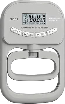 Digital Hand Dynamometer - Grip Strength Measurement Meter with Auto-Capture, 90kg/198lbs Capacity, Adjustable Handle, LCD Display, Sports & Clinical Use