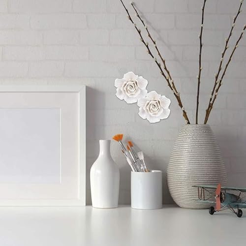 Miniatura 7 de BESPORTBLE Decoración de pared de cerámica, escultura floral de pared, decoración de porcelana hecha a mano, decoración 3D de arte de pared para