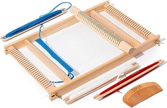 Knitting Machine, Weaving Machine, Handloom Tabletop, Wood Adjustable, Multi-functional Knitting Kit, For Kids, Kids, and Adults, DIY Craft Supplies, Weave Frame, Storage Convenient, Easy Operation,