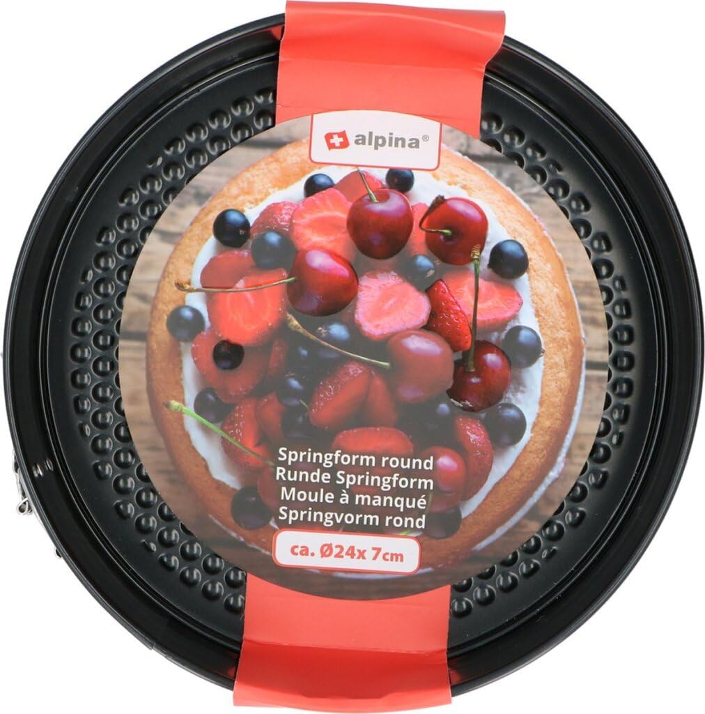 alpina Springform Cake Tin with Base 24 x 7 cm Steel Black