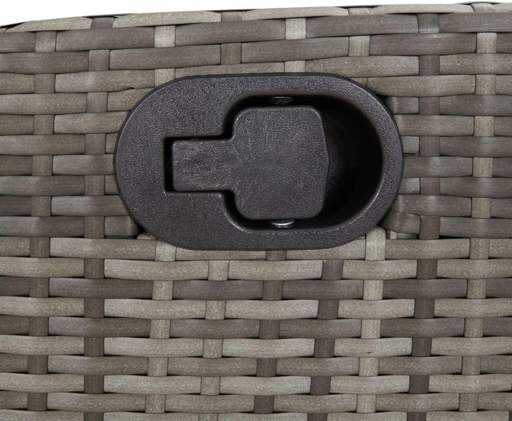 Reclining Patio Chair with Footrest Gray Poly Rattan Lawn Chairs